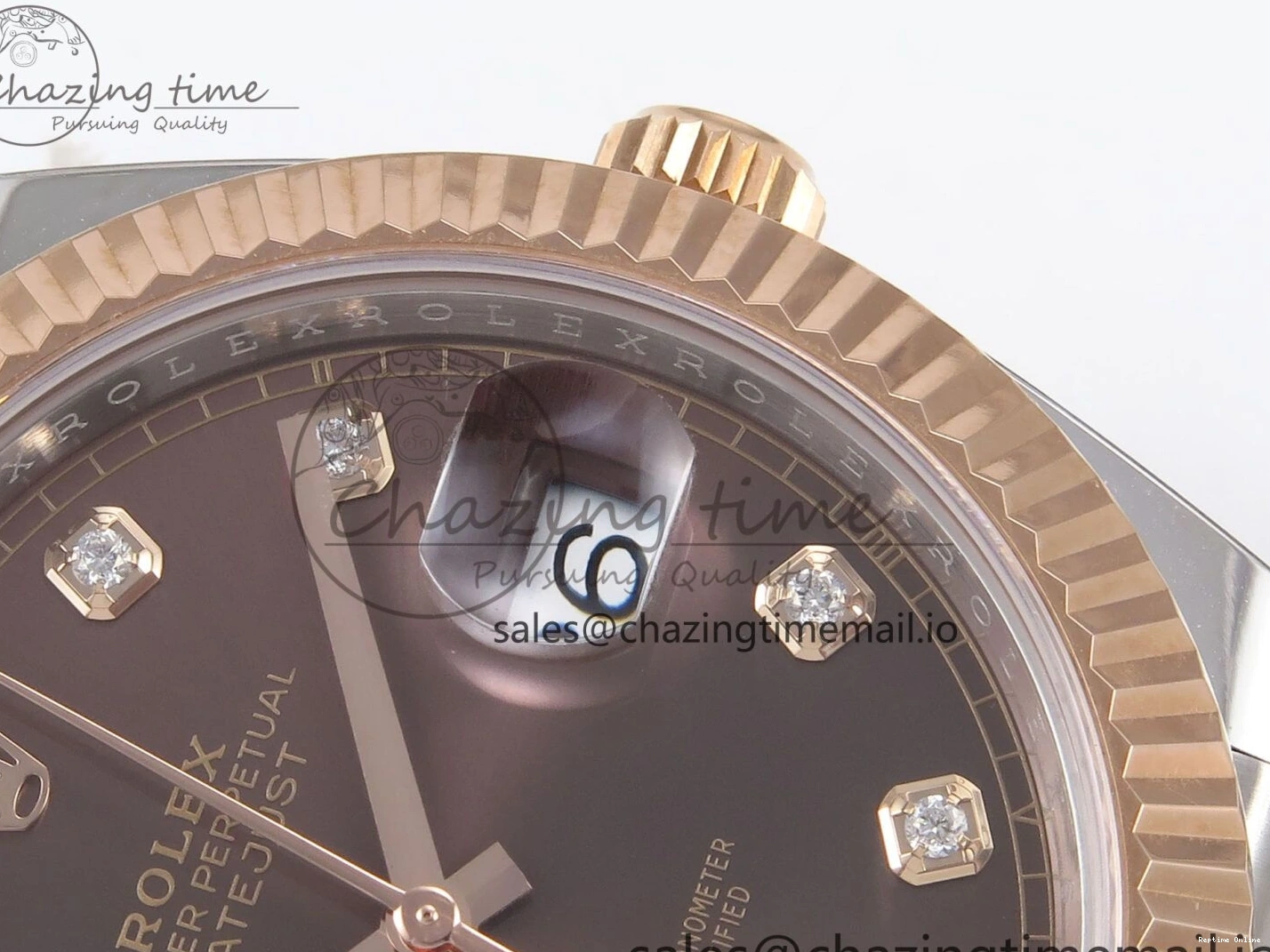 0130 DateJust 41 126331 ARF 1:1 Best Edition 904L Steel Brown Diamonds Dial on SS RG Jubilee Bracelet SH3235（Gain Weight） Thermal 1111